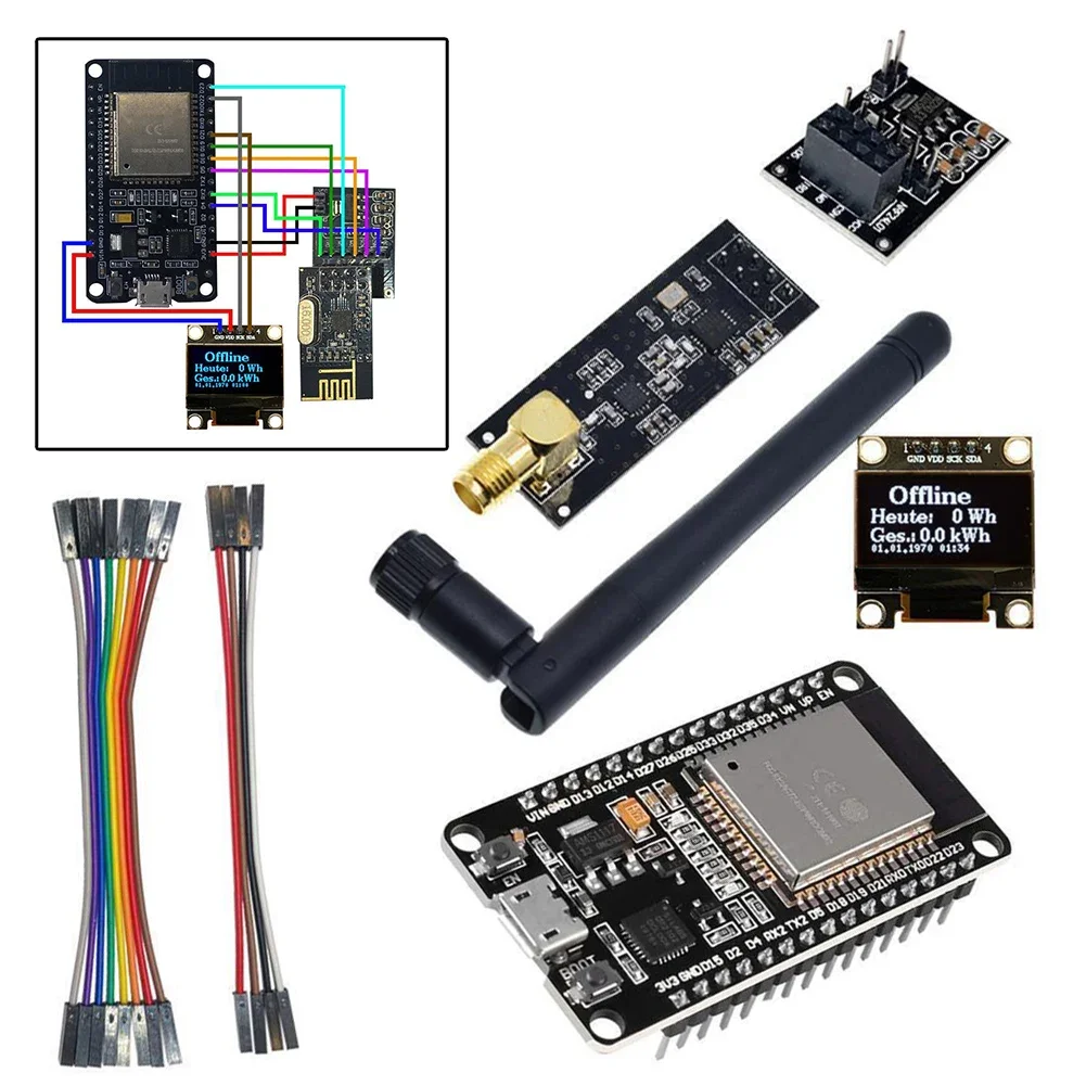 Open DTU Antenne Socket Kabel Plug Play Monitor Parts For Hoymiles DIY Kit Display For ESP32 For NRF24L01 Antenne Socket Kabel