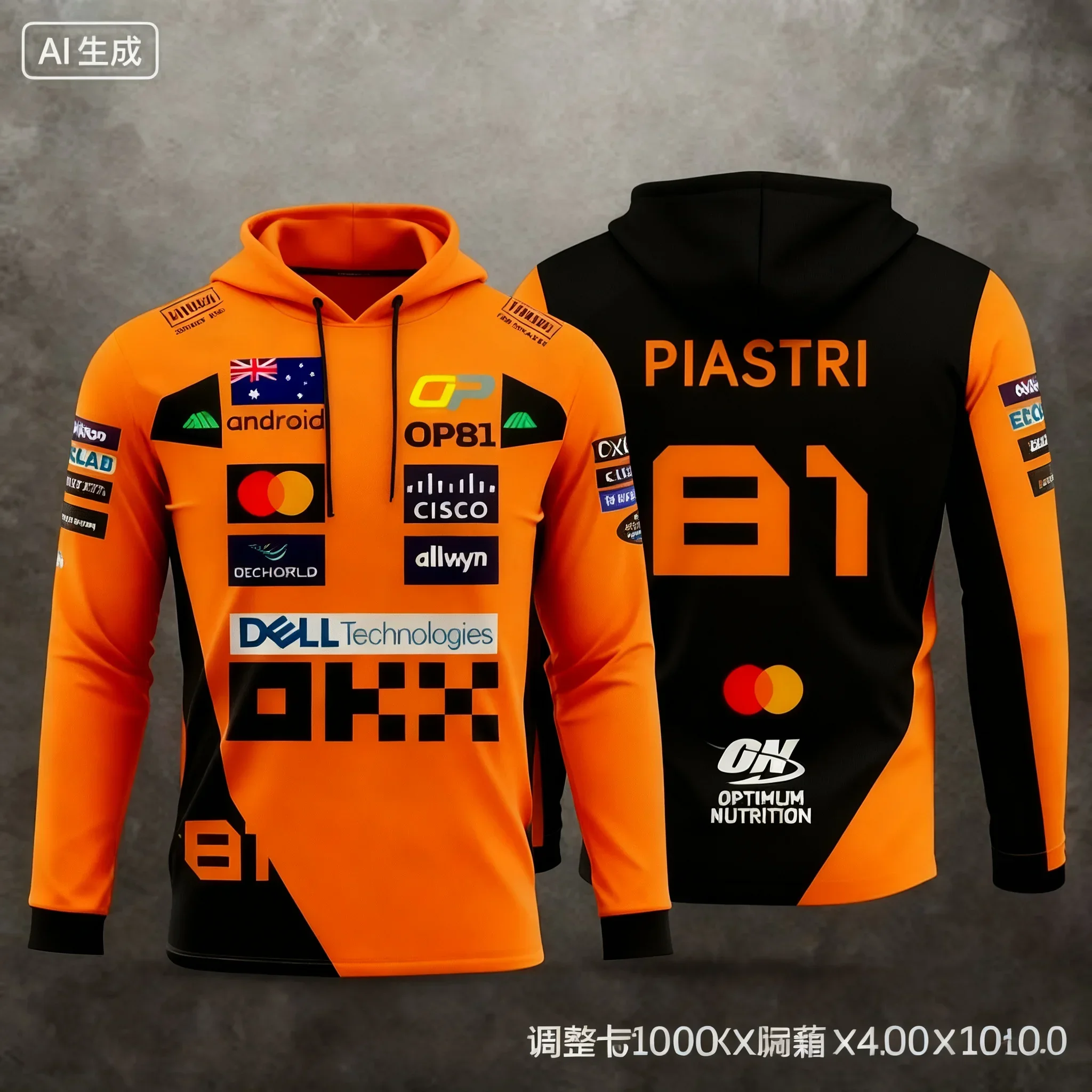 2026 Herbst/Winter Neuer Stil Modischer Herren-Rennanzug Lan Don Norris Rennstil-Hoodie Geeignet für den Alltag Pullover – Detail 2