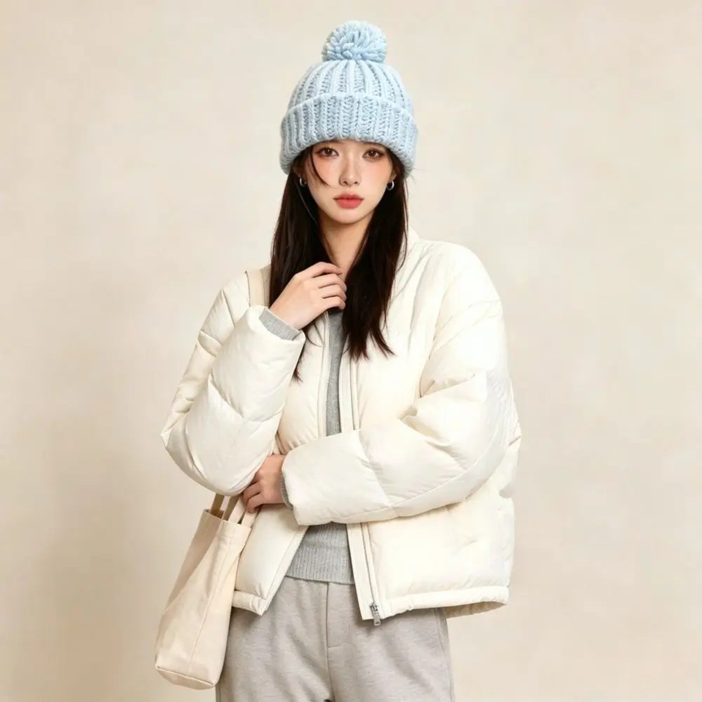 Fashion Winter Warm Knit Hat For MISSKOI Women Thickened Ribbed Beanie Comfortable Soft Folded Ear Protector Solid Color Cap