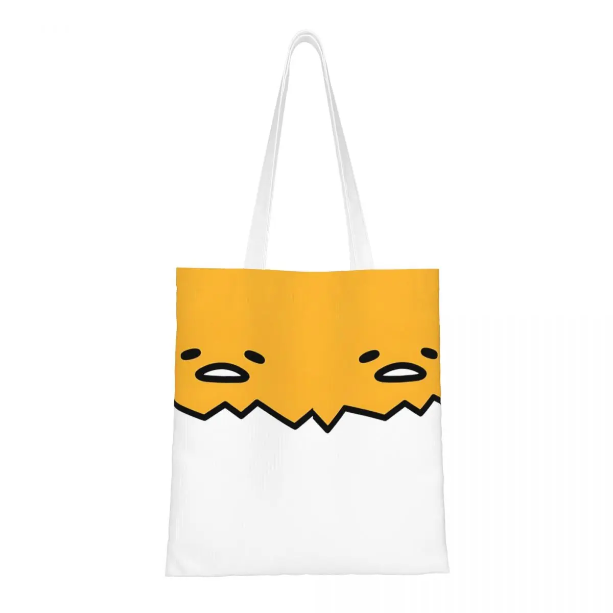 Gudetama The Lazy Egg Canvas Tote Bag Trendy Large Capacity Shopping Bag for Unisex School Bags