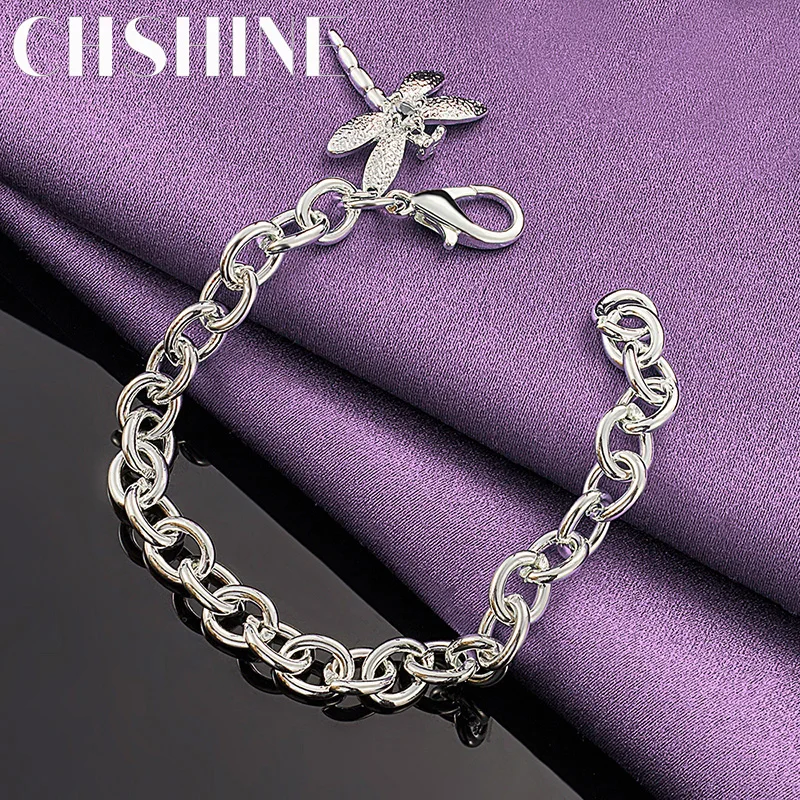 

CHSHINE 925 Sterling Silver Dragonfly Chain Bracelet For Women Wedding Party High Quality Fashion Charm Jewelry Gifts