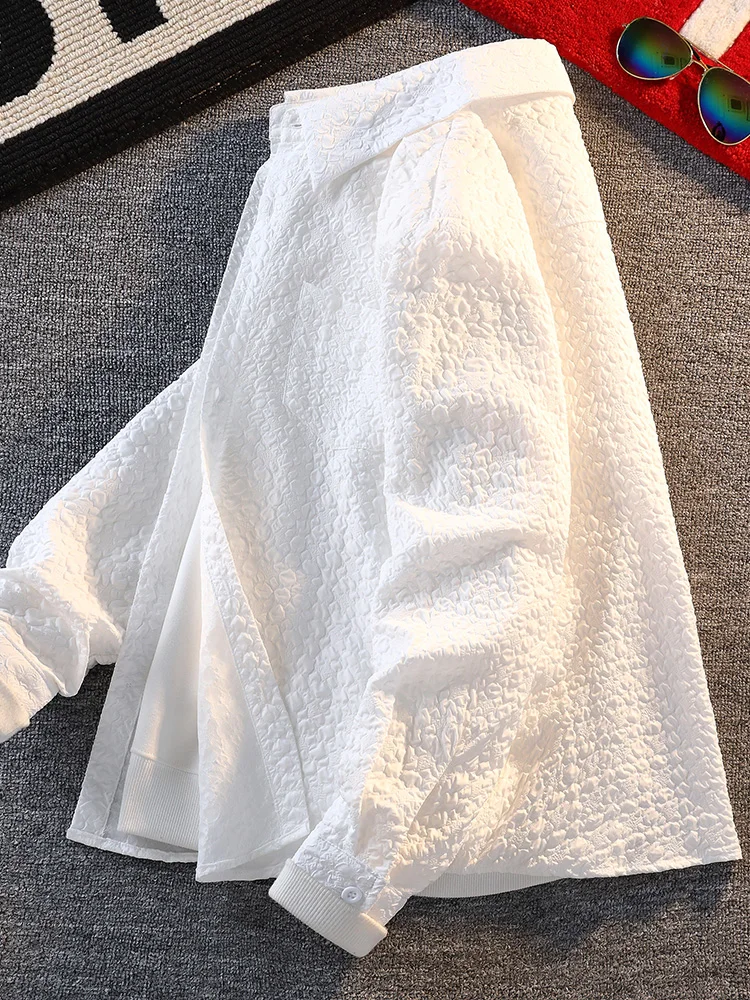 

Мужская повседневная рубашка-куртка Bubble с длинным рукавом, весна-осень 2025, новая модная коллекция, премиум-класс, универсальная, Haome