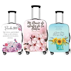 Spanish For Christian Bible Verses Print Luggage Cover for Travel Anti-dust Trolley Case Cover Elastic Suitcase Protective Cover