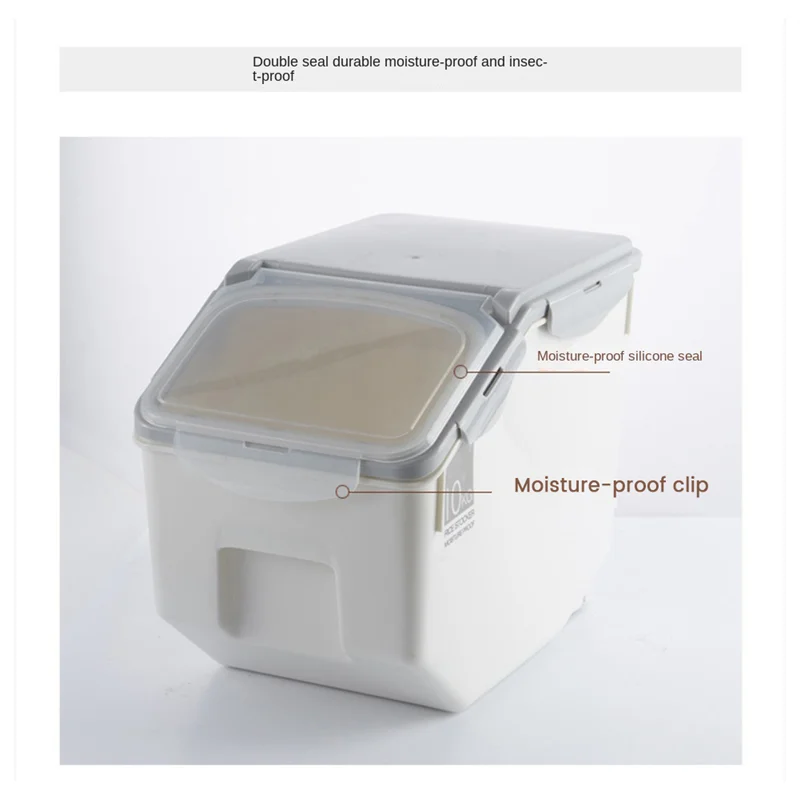 

LUCK-15Kg Rice Storage Box Dispenser Cereals Storage Jar Insect-Proof Moisture-Proof Storage Rice Container