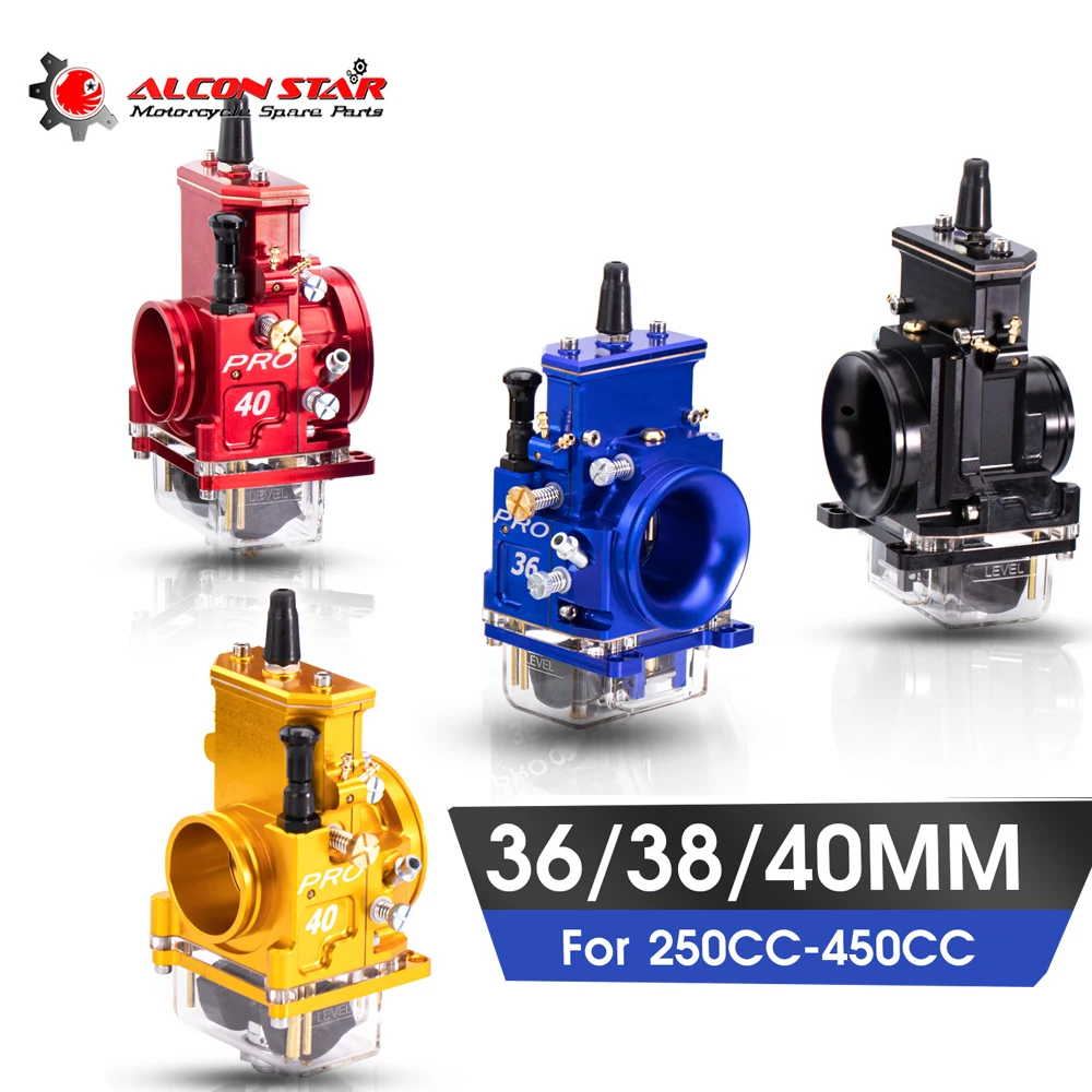 

Высококачественный 4-цветный карбюратор Alconstar CNC LectroN 36 мм, 38 мм, 40 мм для 2-тактных двигателей 125-500 куб. см с регулируемой форсункой Power Jet
