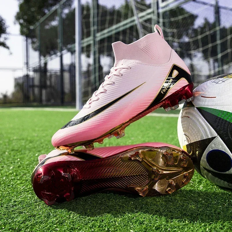 

Men Soccer Shoes Outdoor Long Spikes Football Boots Professional Sport Non-Slip Ultralight Cleats Comfortable Grass Adult Cleats