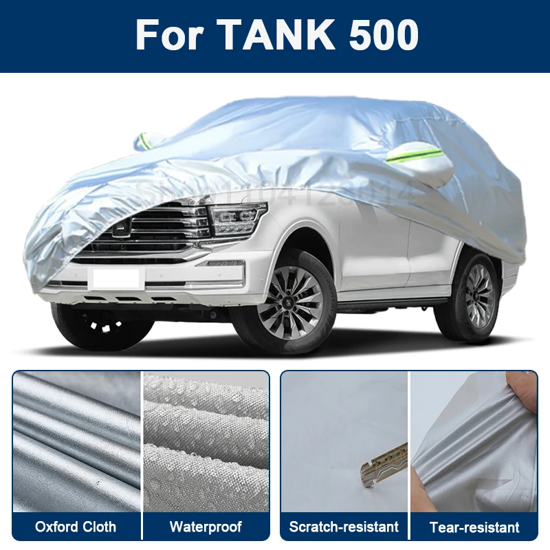 

Outdoor Full Car Cover For TANK 500 with Reflective Strips Waterproof Snowproof Dustproof UV Protection Auto Accessories