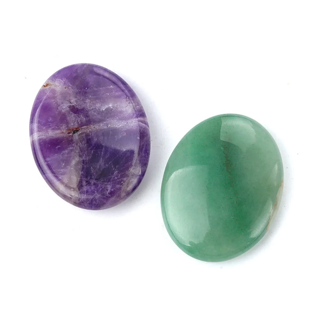 1pc 45x35mm Ovale Zorgsteen Natuurlijke Kristal Amethisten Agaat Massage Punaise Steen Vergeeten Steen Sieraden Accessoires geschenken