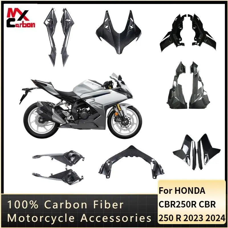 For Honda CBR250R CBR 250 R 2023 2024 100% 3K Carbon Fiber Front Fairing Swingarm Cover Full Fairing Kits Motorcycle Accessories