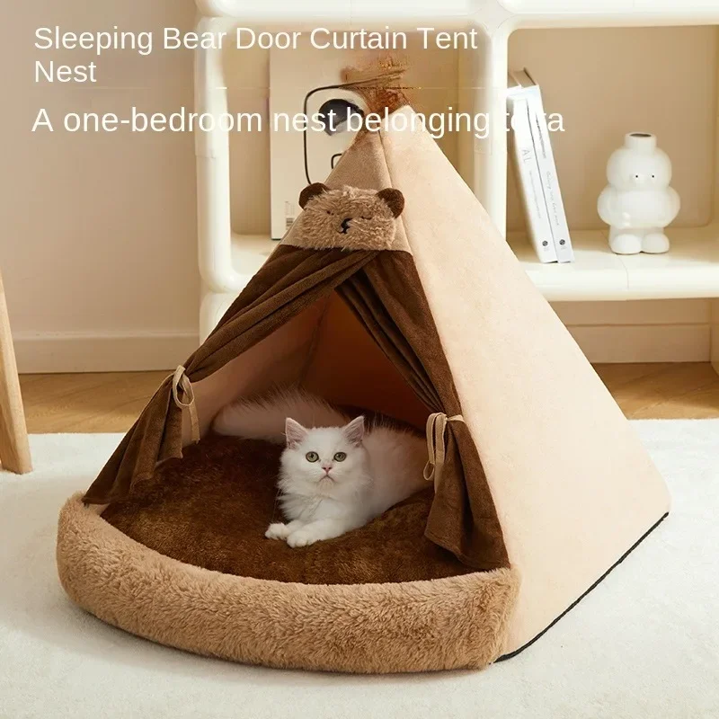 2024 Autumn and Winter New Cat Litter Four Seasons Universal Closed Cat Villa Internet Celebrity Dog House Kennel Pet Supplies