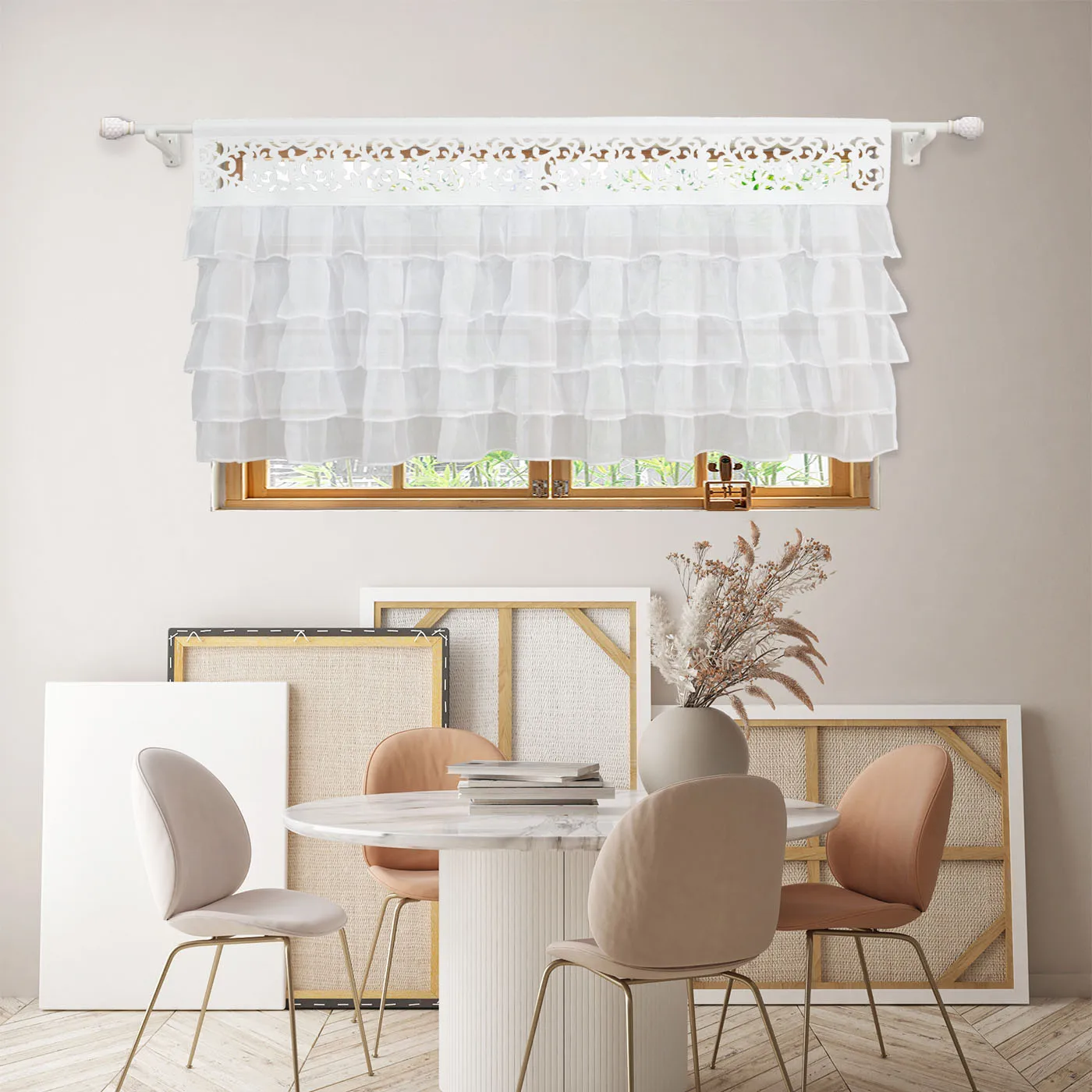 

Однотонные шифоновые шторы с полой панелью во французском роскошном стиле, 1 шт., 200*100 см, используются для гостиной, кухни, столовой