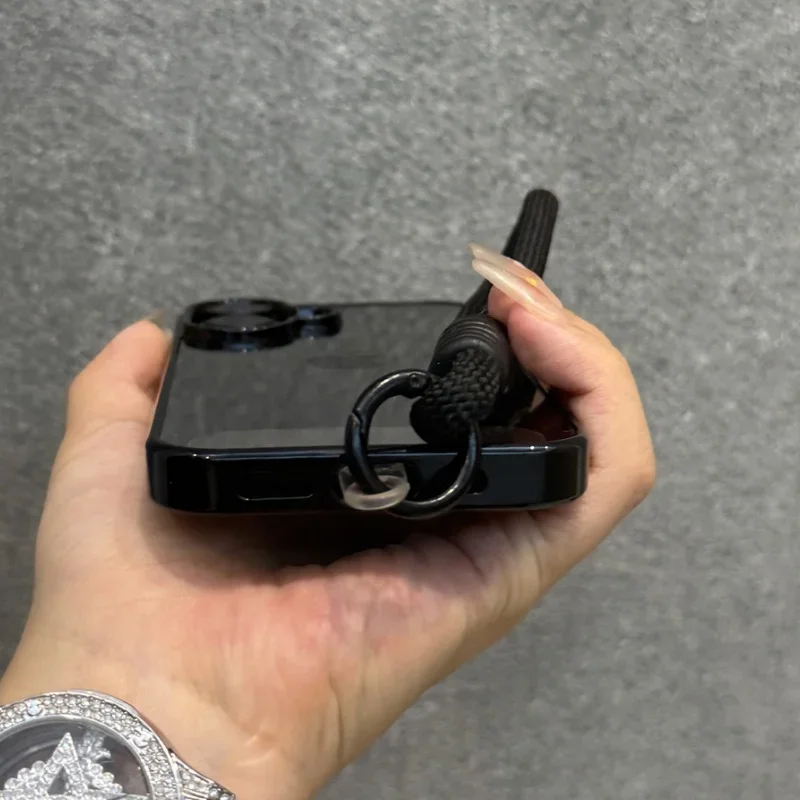 Luxury Candy Color Bumper With Lanyard Phone Case For iPhone 17 16 15 14 13 12 11 Pro Max Plus Clear Acrylic Shockproof Cover - náhled 6