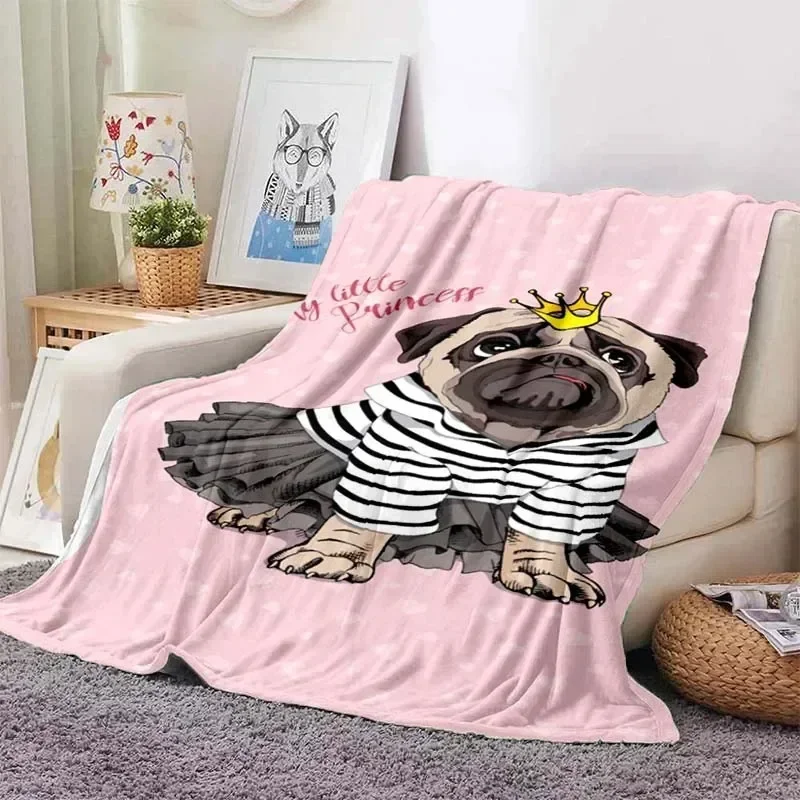 

Cute Doggie Pattern Printed Blanket Leisure Sofa Blanket Home Sheet Sofa Office Air Conditioning Soft LeisureTravel Customizable