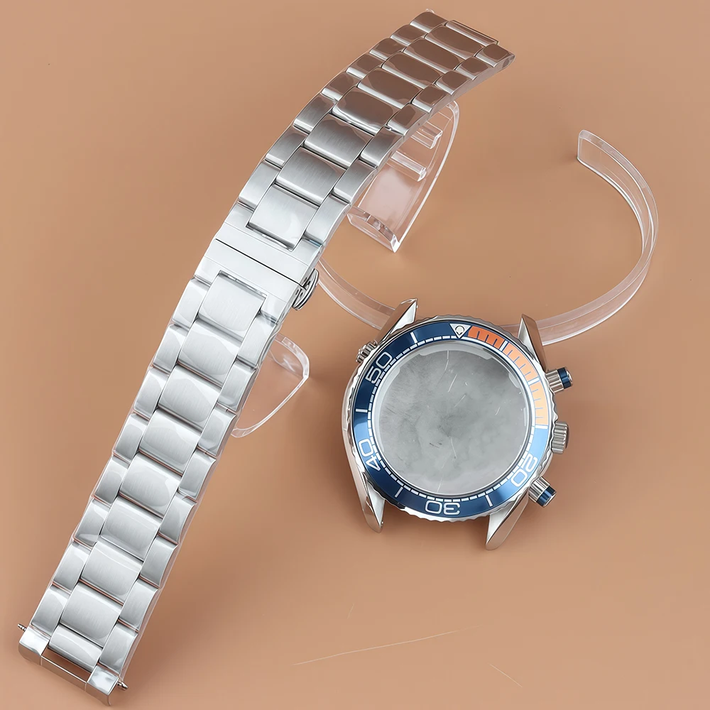 

VK63 Case for Seamaster 600 Case Strap Stainless Steel Waterproof Case For Seamaster 300 VK63 VK64 Quartz Movement 33mm Dial