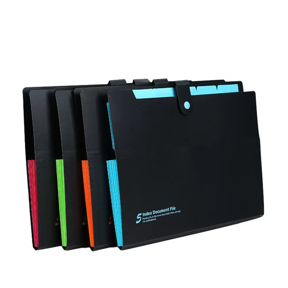 Heavy-duty File Storage Portable Accordion Folder with Bungee Closure Secure File Pouch Expanding Paper Organizer for Home