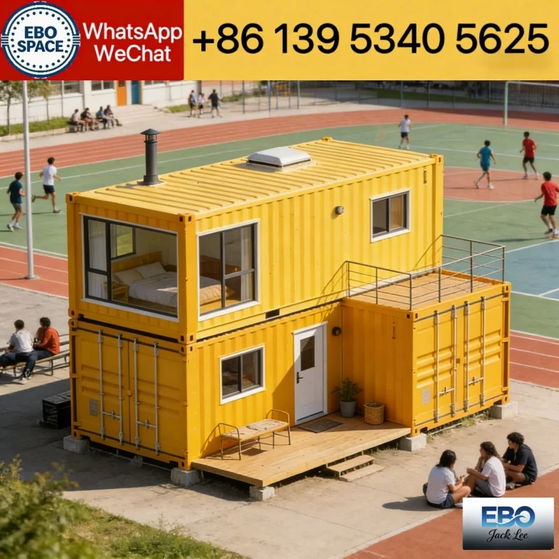 Elegant 40ft expandable prefab container villa foldable outdoor cabin waterproof structure kitchen bathroom included