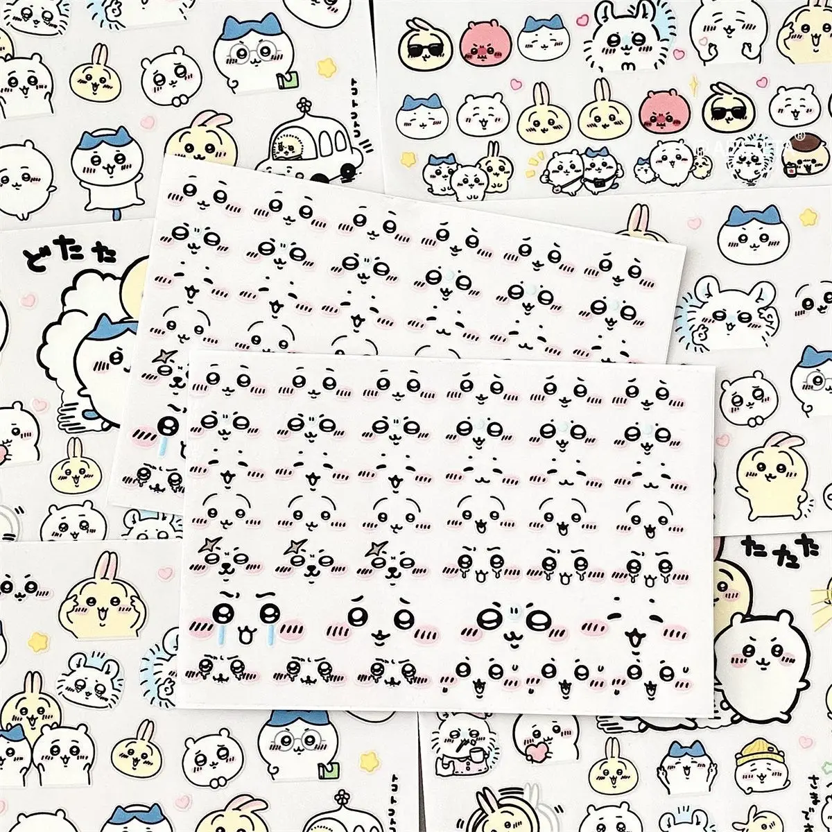 Chiikawa cristal transferência adesivo copo hachiware usagi adesivo diy à prova dwaterproof água e resistente a riscos dos desenhos animados diy adesivo criativo