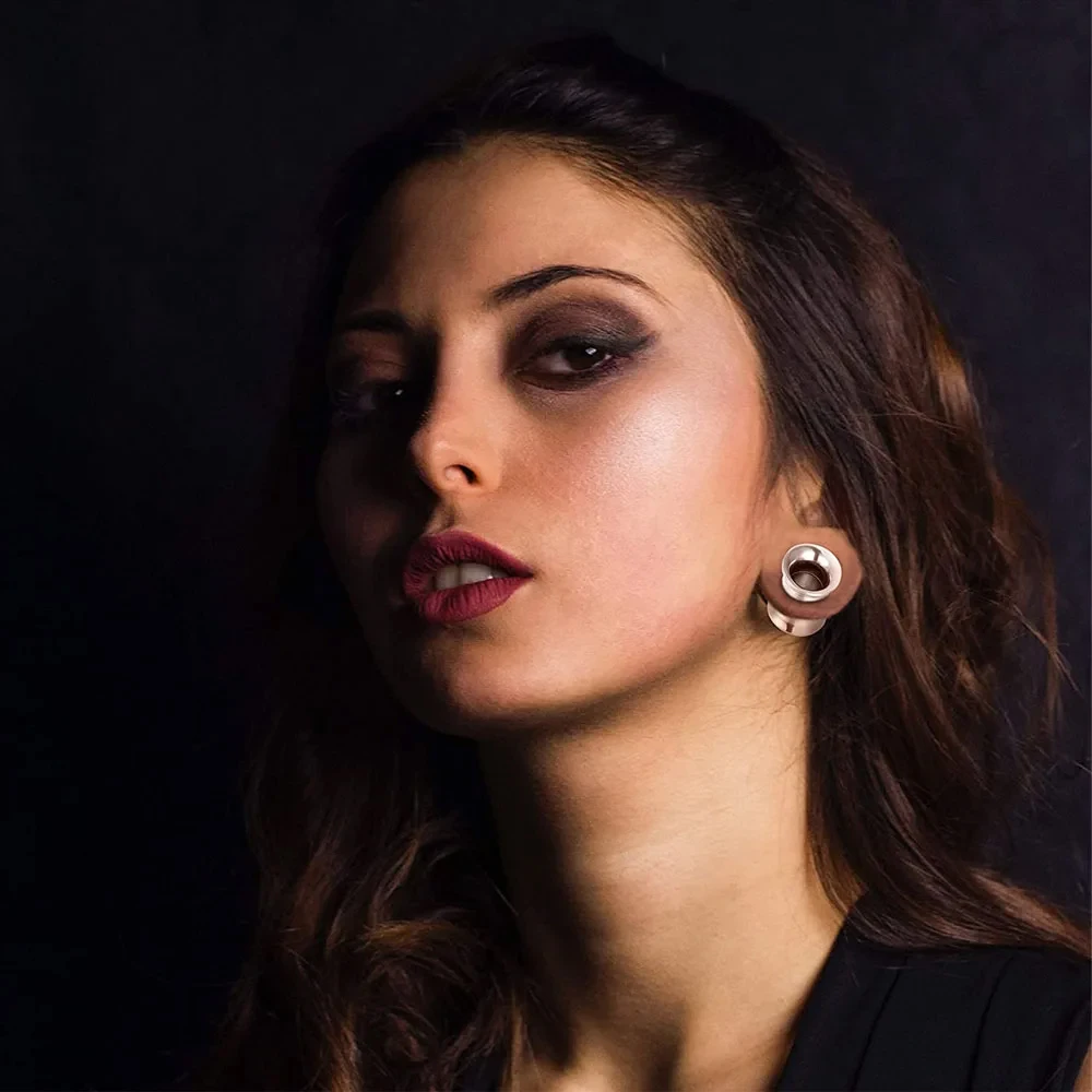 Unisex 2 in 1 Edelstahl Schraube fit austauschbare Kegels topfen Piercing Ohr Tunnel Trage Expander 6g 4g 2g 0g 00g Messgerät