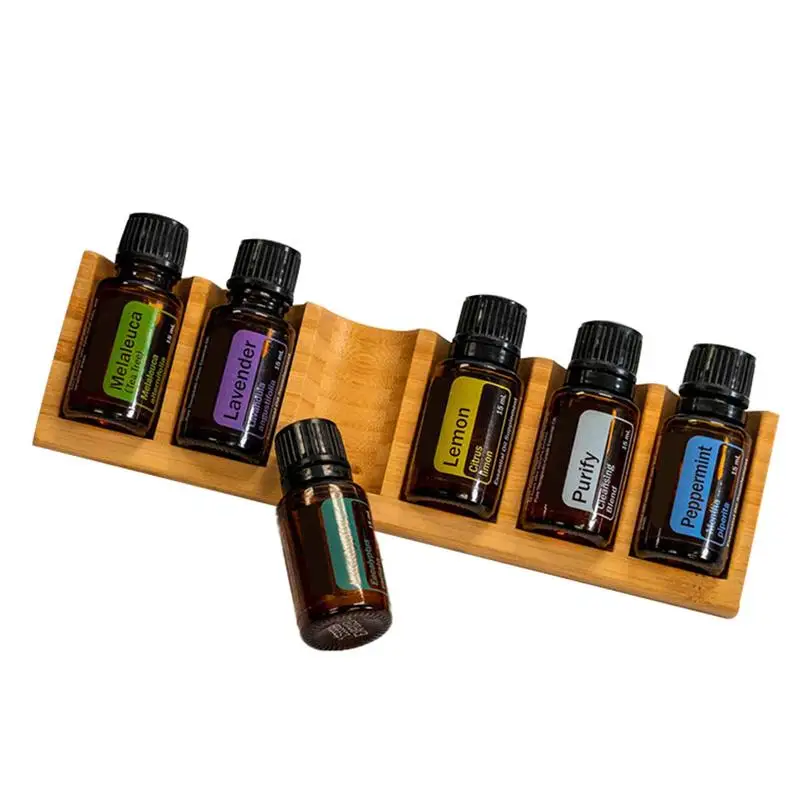 Wooden Fragrance Oil Display Rack 6 Hole Essential Oil Storage Stand Tabletop Diffuser holder  Shelf Organizer