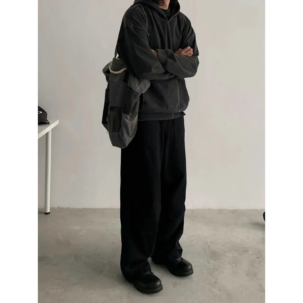 Japanese Retro Loose American Work Men's Spring and Autumn New Silhouette Straight Paratrooper Casual Versatile Trousers