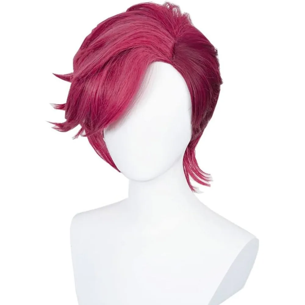 

38 см термостойкий парик глубокая роза синтетические волосы игры ролевые игры короткие аниме косплей стиль