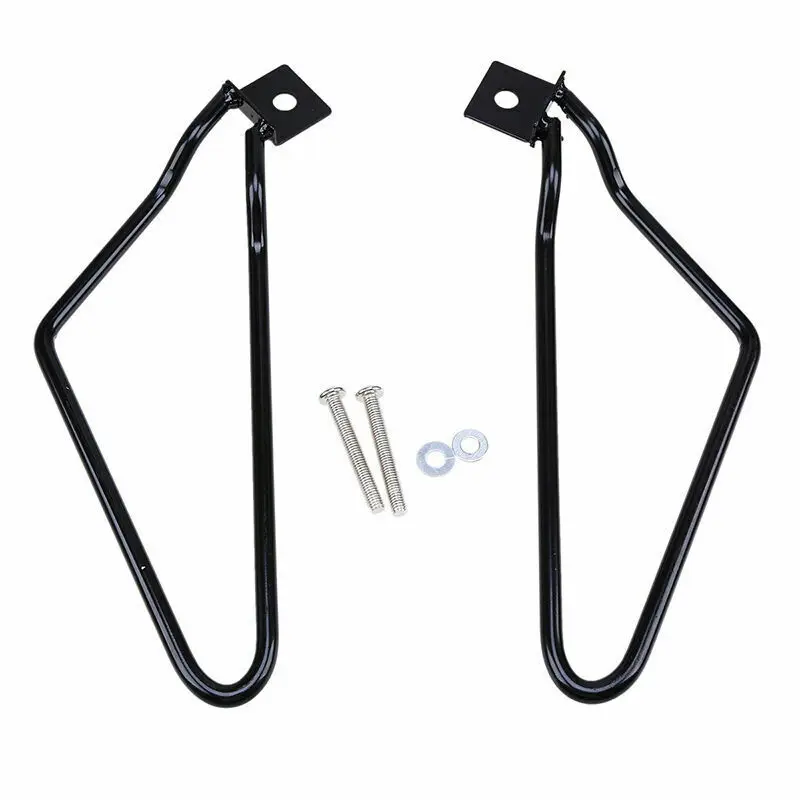 Motorcycle Black Saddle bag Support Bars Mount Bracket Kit For Harley Sportster 883 Iron XL883N Dyna Fat bob FXDF