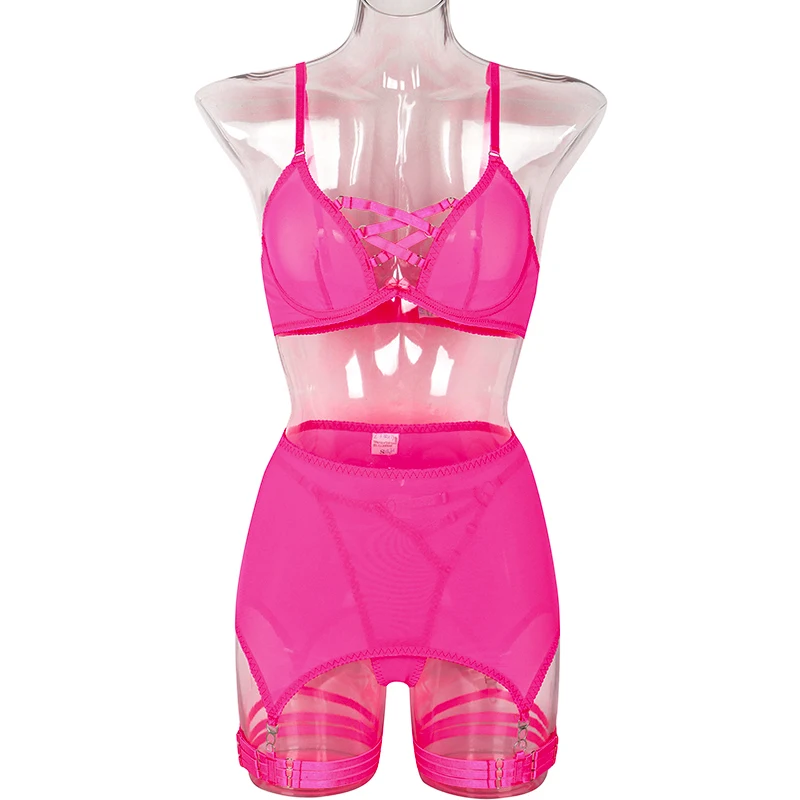 MUZISKAT 2024 جديد عبر الأشرطة المجوفة مثير انظر من خلال شبكة تجمع الملابس الداخلية المثيرة أربعة وخمسة مجموعات