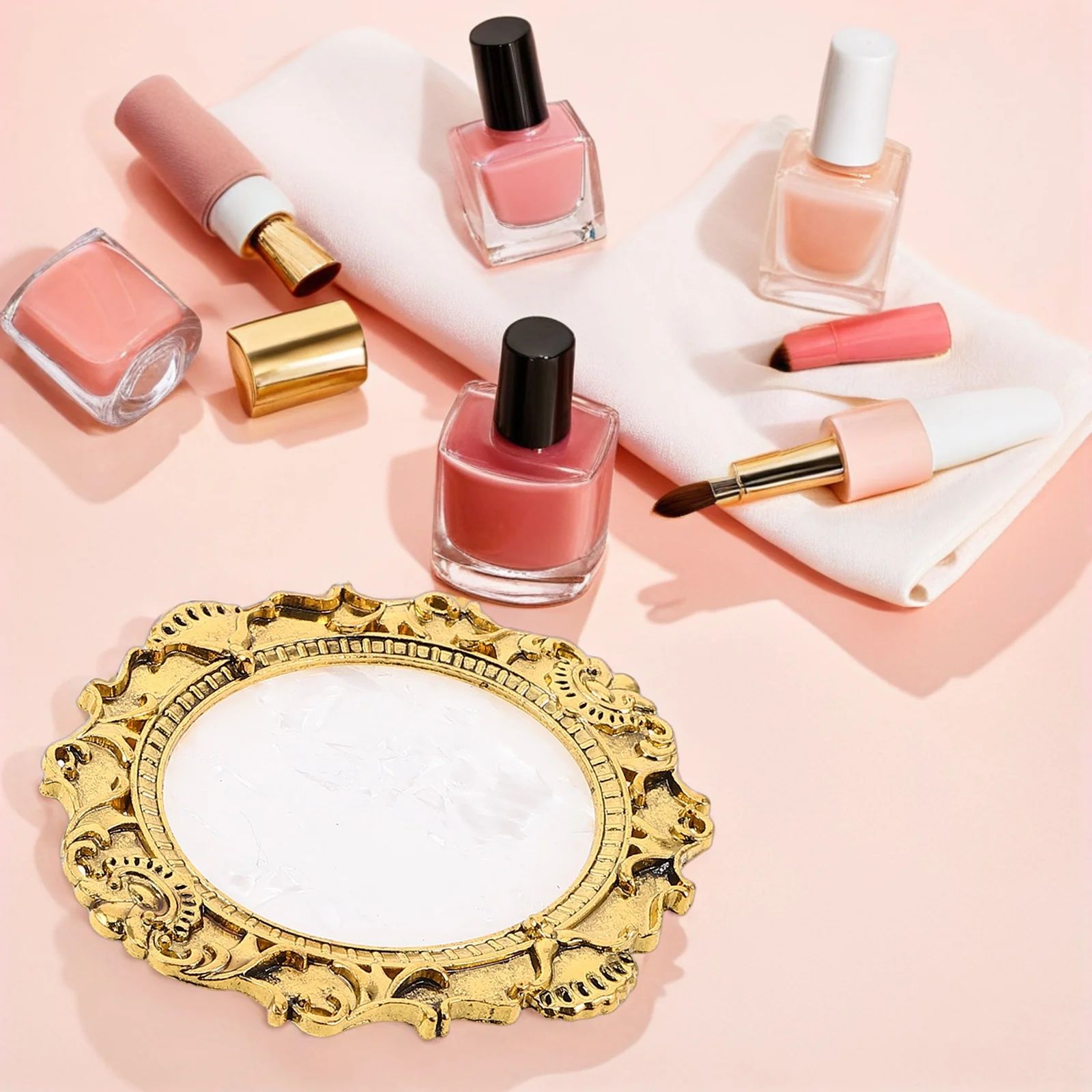 

4Pcs Vintage Nail Mixing Palette Pigment Color Plate Non Slip Board Manicure Tools Holder Portable Easy Clean