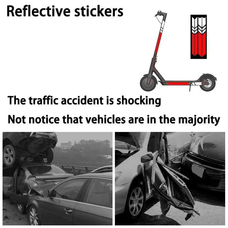 1 Set Night Safety Warning Strip For Xiaomi M365/Pro/1S/Pro 2 E-Scooter Waterproof Dust-proof Reflective Styling Stickers Parts image 3