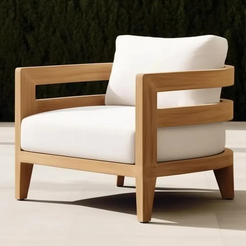 High End Waterproof Outdoor Furniture Fabric Garden Patio Furniture Teak Hotel Sofa Set