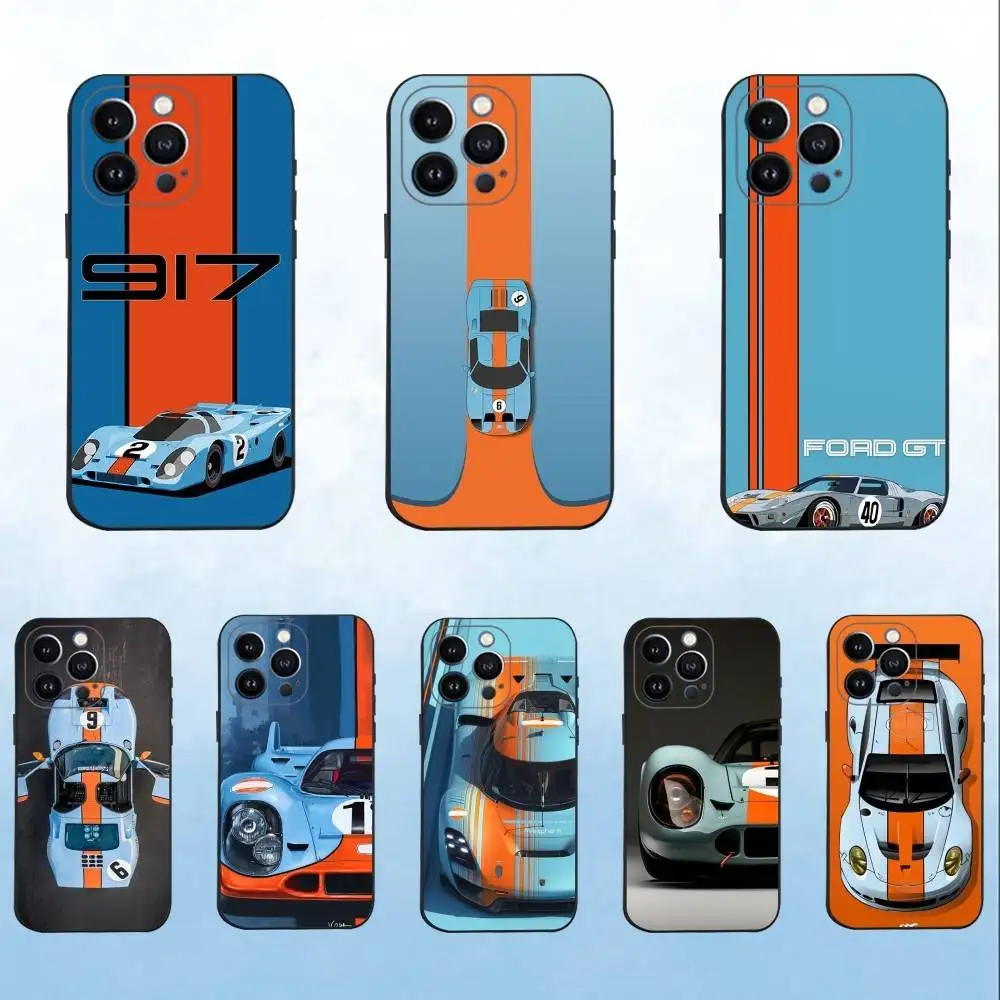 

Star G-Gulf Ra-cing Car Phone Case For iPhone 16,15,14,13,12,11 Plus,Pro Max,XS,X,XR,SE,Mini,8,7,Soft Silicone Black Cover