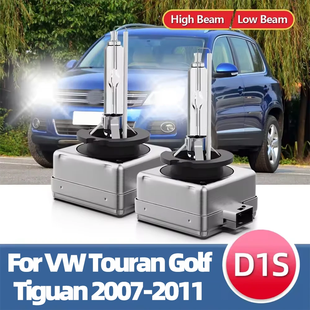2Pcs D1S HID Xenon Car Headlight 6000K Bulb 12V Auto Head Lamp For Volkswagen VW Tiguan 2007 2008 2009 2010 2011 Touran Golf MK6