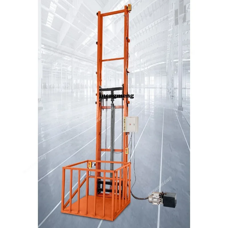 Electric hydraulic lift platform rail type household workshop small hoist