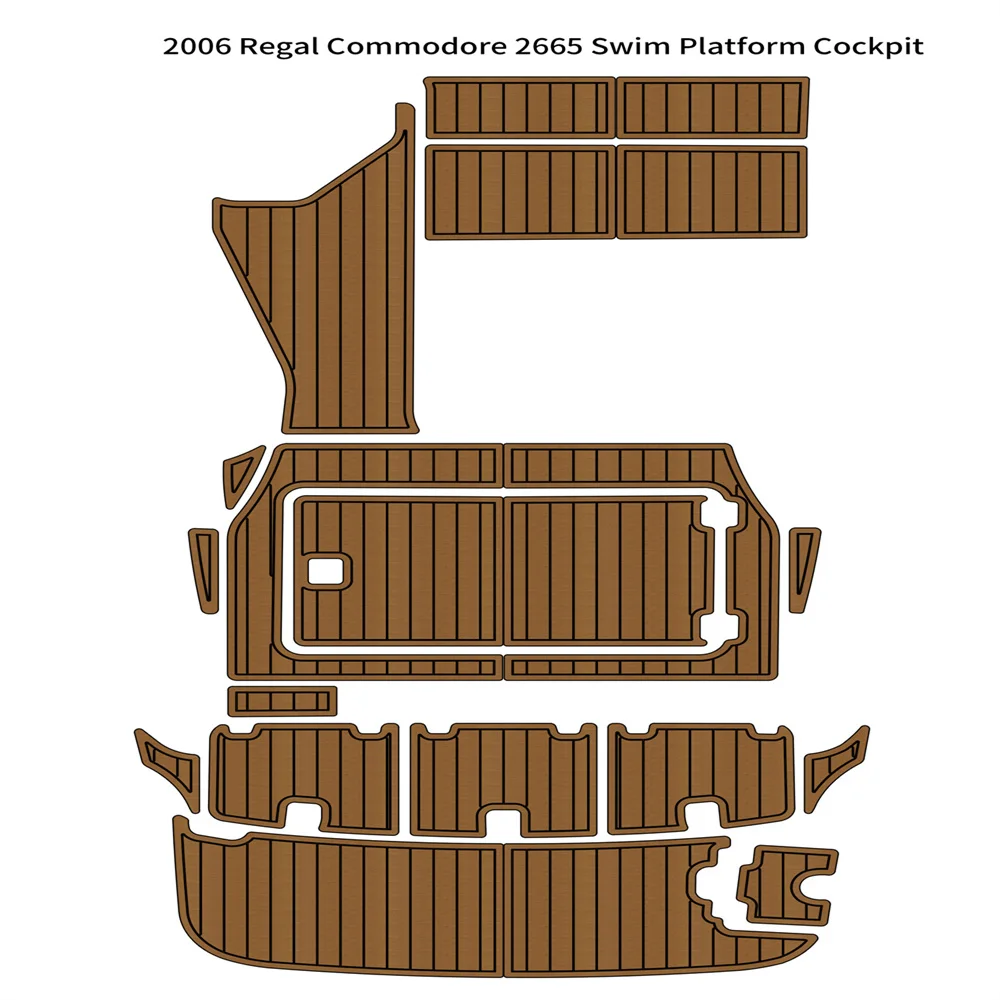 

2006 Re-gal Commodore 2665 Платформа для плавания Подушка для кокпита Лодка Пена EVA Тиковая пол SeaDek MarineMat Стиль Gatorstep Самоклеящаяся