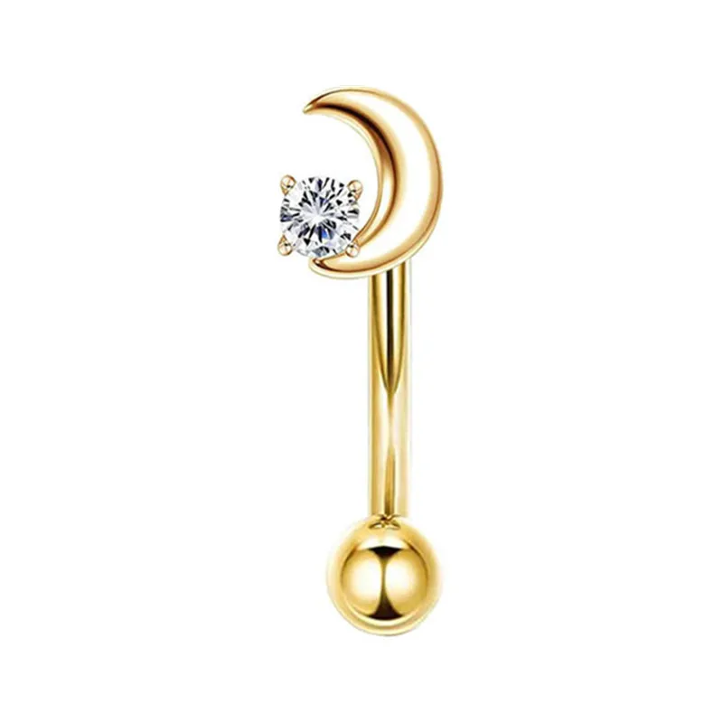 Curved Barbell Eyebrow Piercing Earring, Tragus Stud