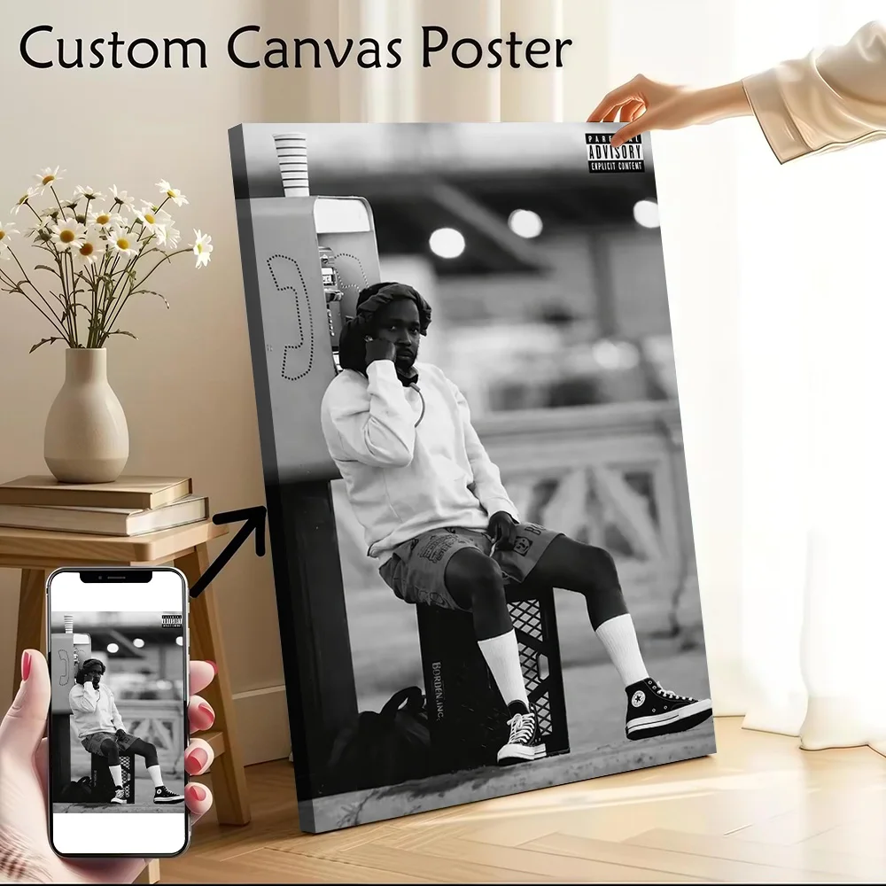 Kendrick Lamar Canvas Wall Art Poster Custom Photo Print Modern Painting for Fans Decorative Paintings Bathroom Decor Wand Deko