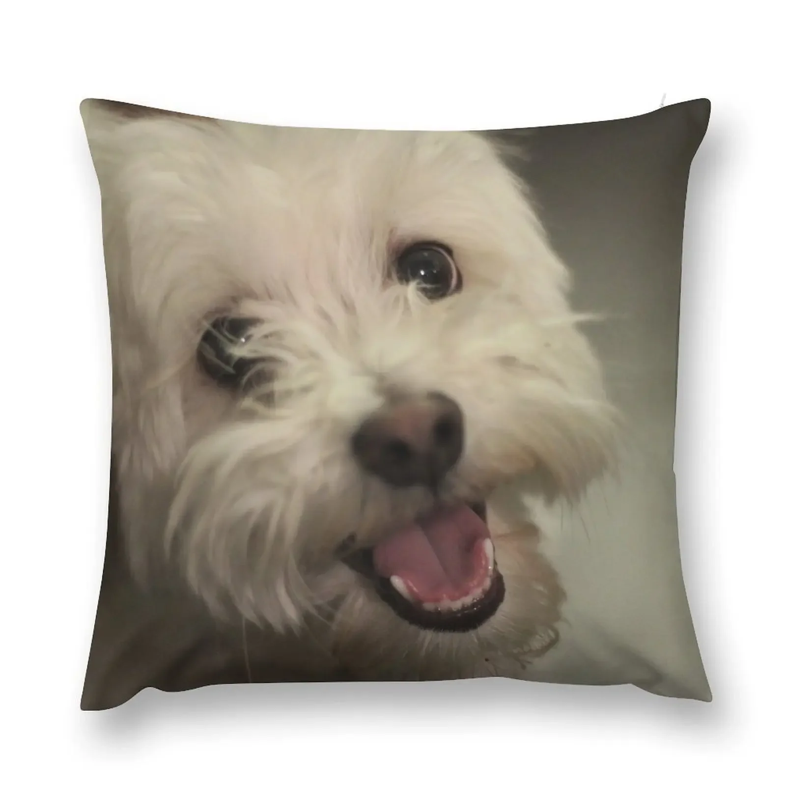 White Smiling Happy Havanese Puppy Throw Pillow Luxury Pillow Case Luxury Pillow Cover Case Christmas