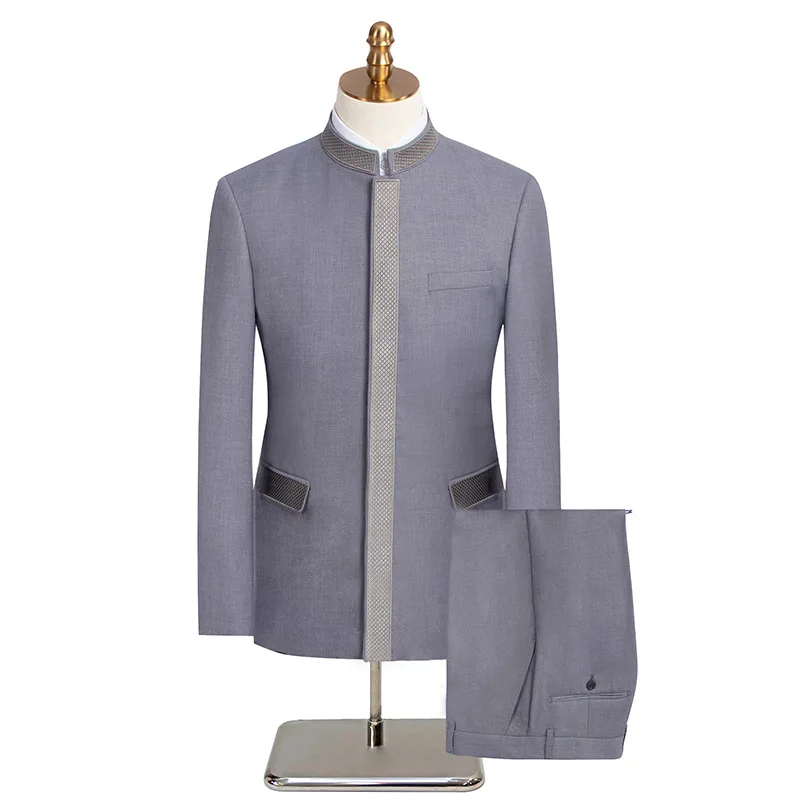 1P Men's Large Size 24 Spring New Men's Wedding Dress Color Suit Groomsmen Suit Two-piece Set