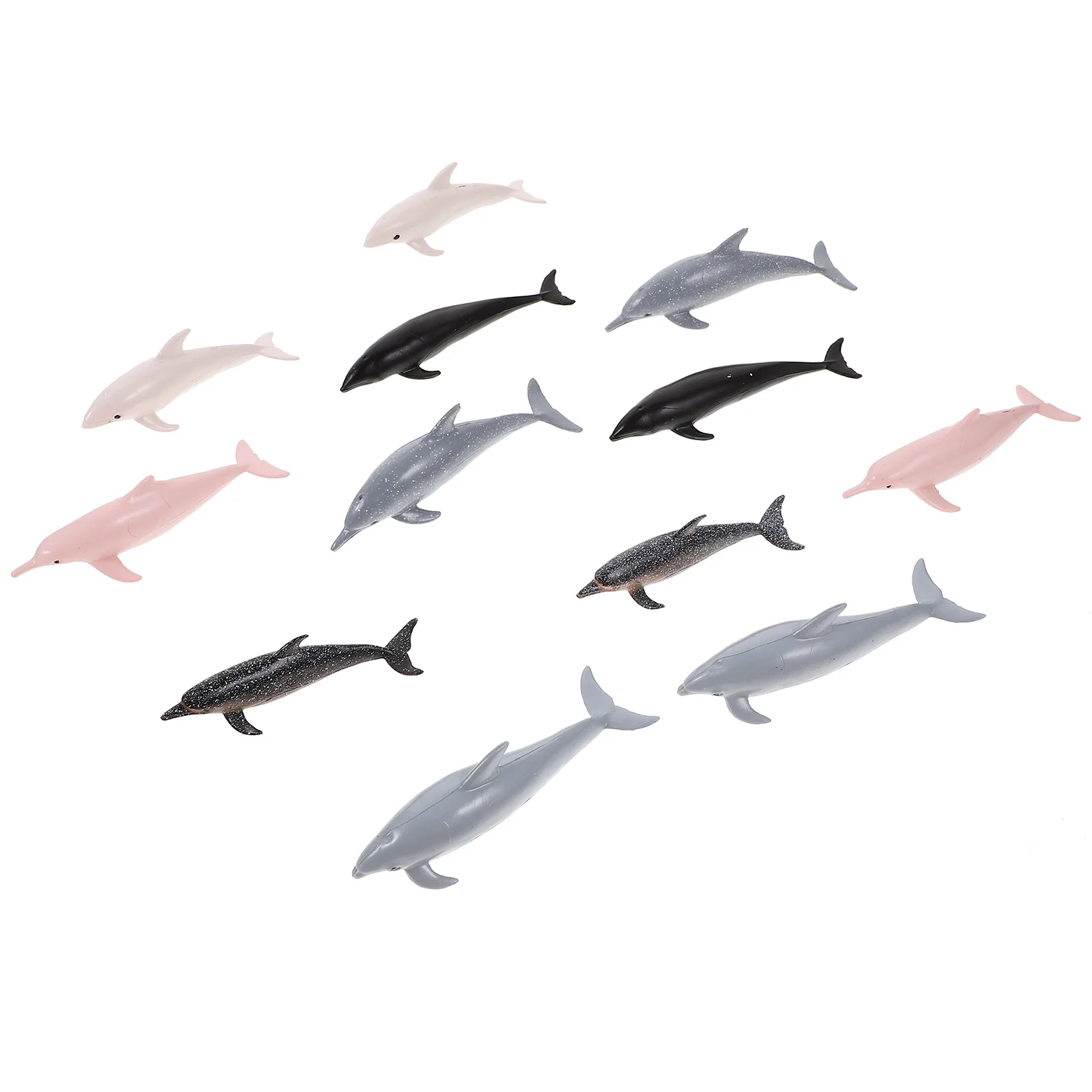 12 Pcs Montessori Teaching Aids Marine Animal Model Decorative Dolphin Ornaments Realistic Small Decoration