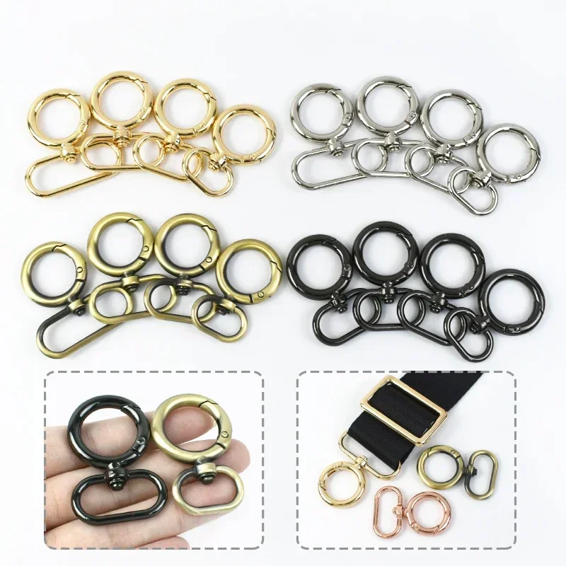 5/10/20Pcs 19/25/32/38mm Carabiner Metal Buckles Spring Snap Ring Keyring Hook Dog Collar Lobster Clamp Handbag Clasp Accesories