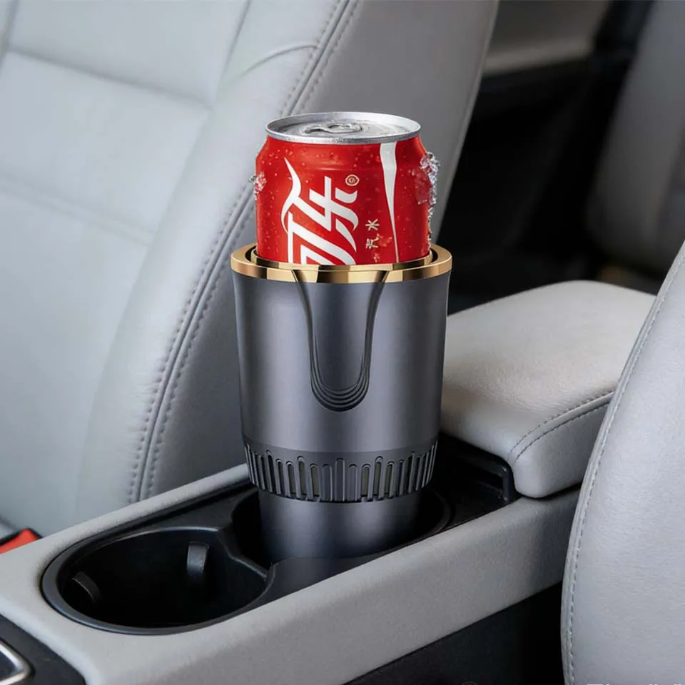 

12V 24V Portable Car 2-in-1 Hot And Cold Cup Holder With One Click Quick Cooling And Heating Intelligent Temperature Display