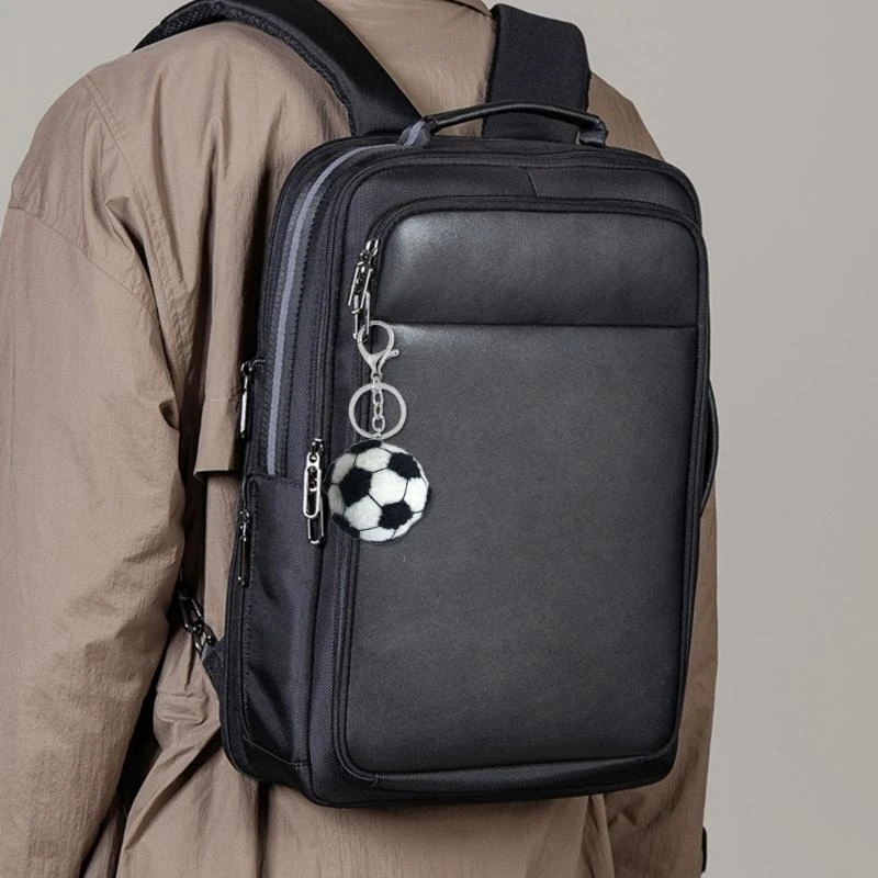 652F Unique Metal Holder Felt Sport Balls Keychain Lightweight Accessory for Athletes and Trendsetters