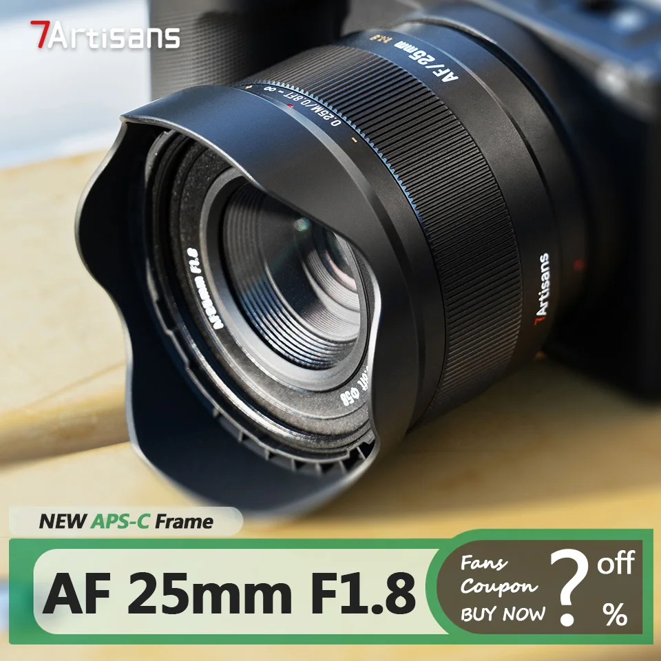 

7artisans AF 25mm F1.8 APS-C Frame Large Aperture Prime Camera Lens for Humanities Photography with Sony E Fujifilm XF-mount