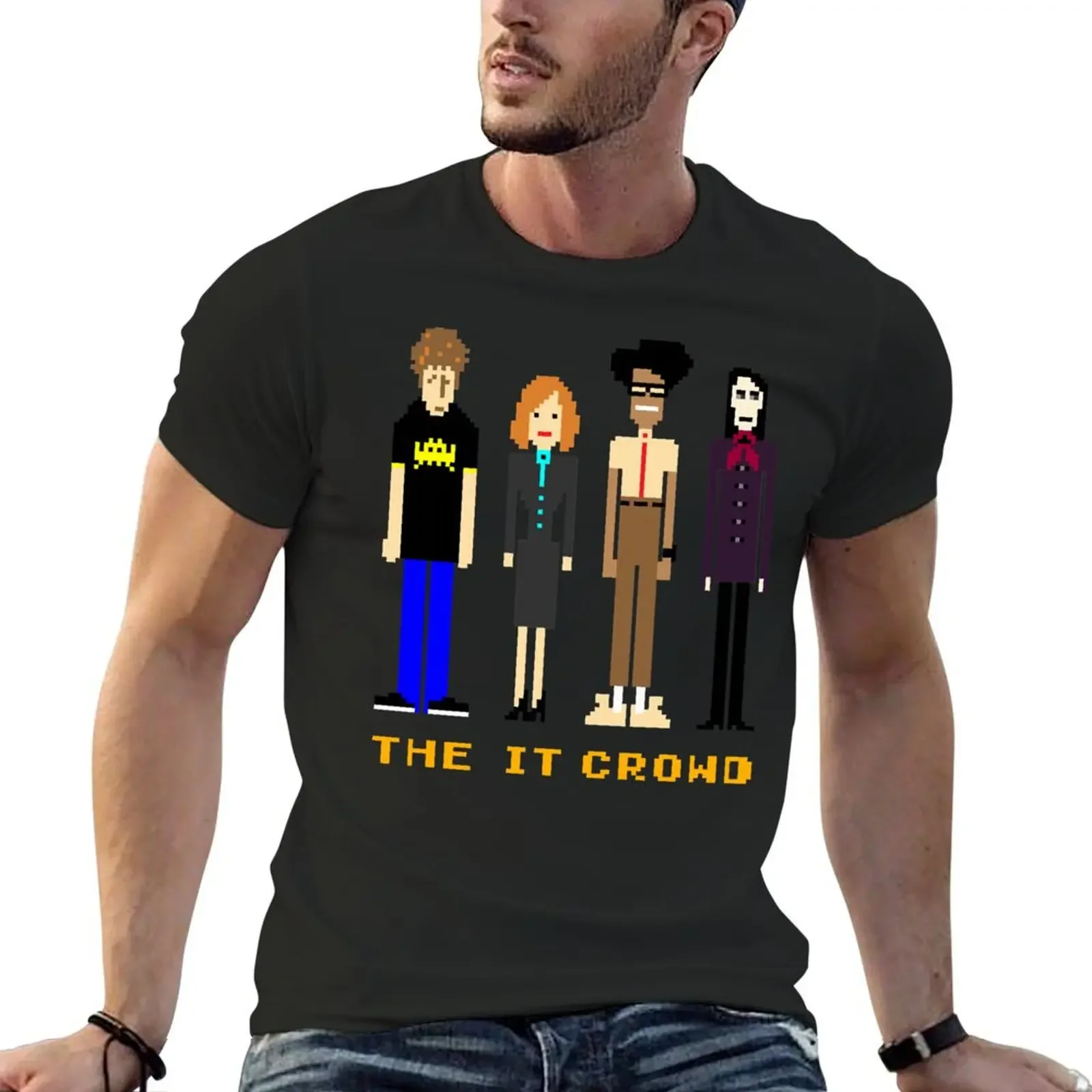 

The IT Crowd - Pixels T-Shirt vintage graphic tee cute tops customs design your own sweat shirts, men