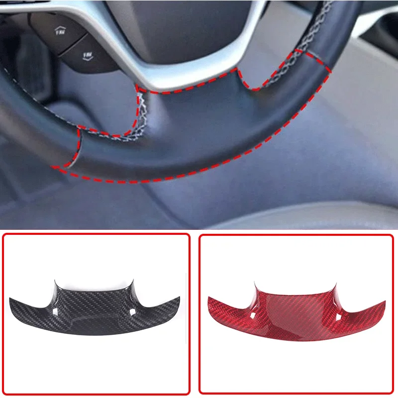 

For 2014-2019 Chevrolet Corvette C7 Real Carbon Fiber Car Styling Car Steering Wheel Label Sticker Car Interior Accessories