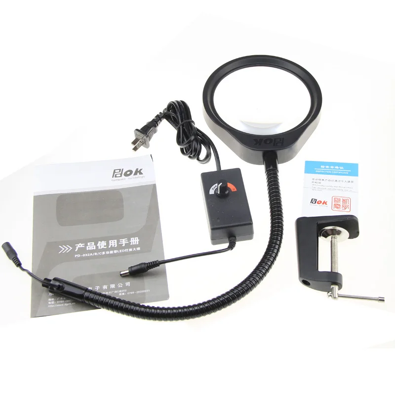 Desktop Magnifier  8X Magnifying Glass Table Machine Soft Rod Dimmable LED Light Magnifier for Reading Repairing and Inspection