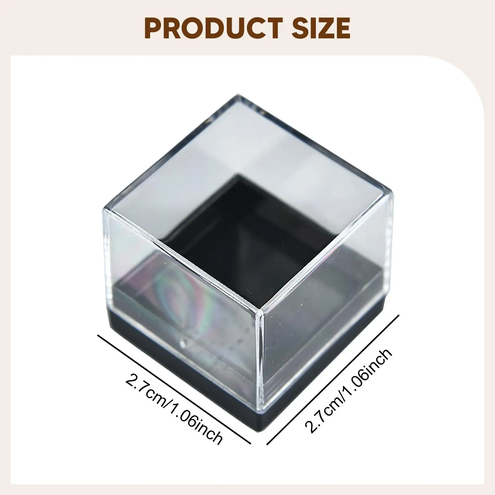 Clear Rock Display Box Mini Jewelry Organizer Sample Cube Case for Crystal Display and Protection