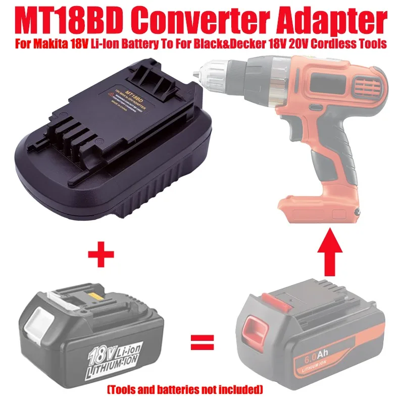 

ALASICKA Battery Adapter MT18BD for Makita 18V Lithium-ion Battery Convert To Work for Black&Decker 18V-20V Cordless Power Tools