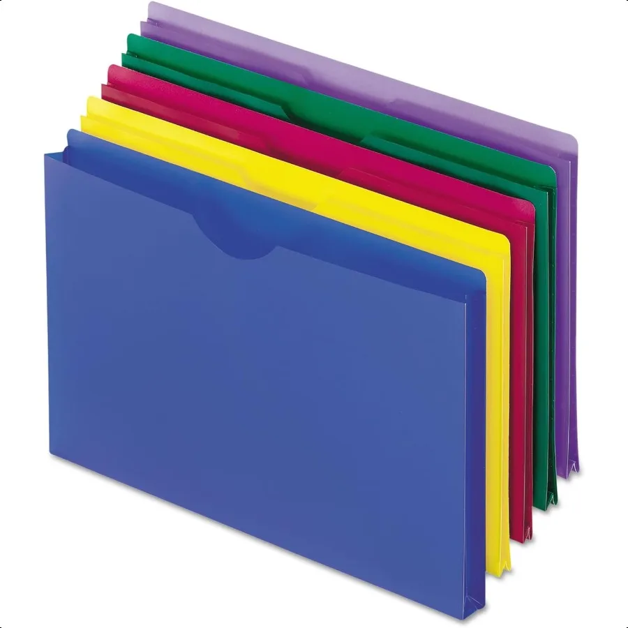

Translucent Poly File Jackets Legal Size Assorted Colors 5 Pack 50993