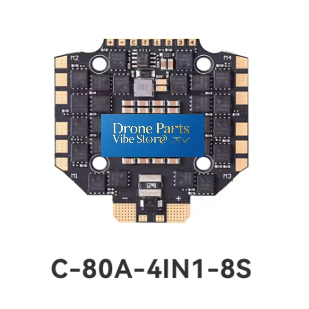 Drone PartsT-MOTOR C 80A C80A 4IN1 4-8S Blheli32 Dual Mosfets CINE Series ESC Electronic Speed Controller Drone Plane Quadcopter